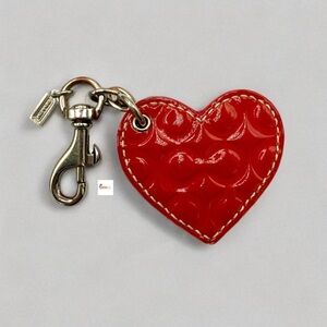 Coach Patent Leather Red Pink 2009 Heart Bag Charm